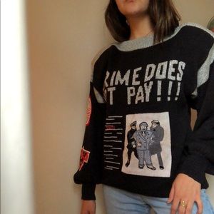 Vintage 80s  big baggy sweater with shoulder pads